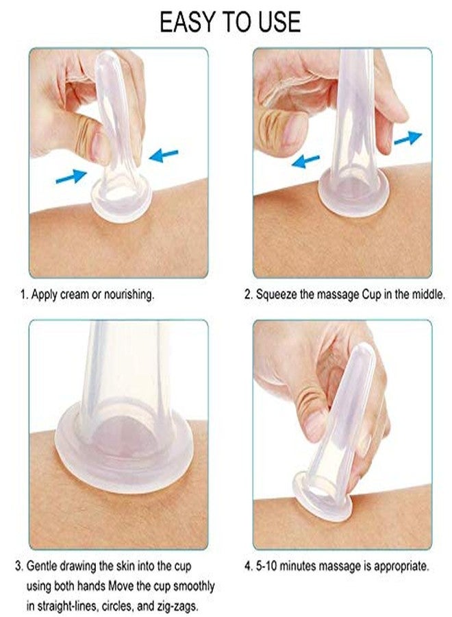 Erioctry 4 Pieces Silicone Facial Cupping Set Clear Eye and Face Vacuum Massage Cups Kit for Lifting Massage Face Eye Anti Ageing Tool (2Large+2 Small) - Image 4